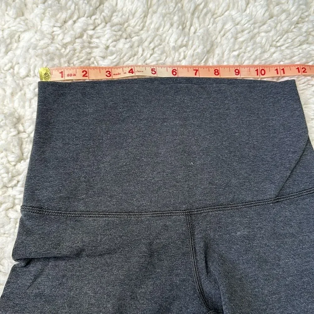 Dark Charcoal Grey Lululemon Cropped Capri Length Legging Athletic Activewear P4